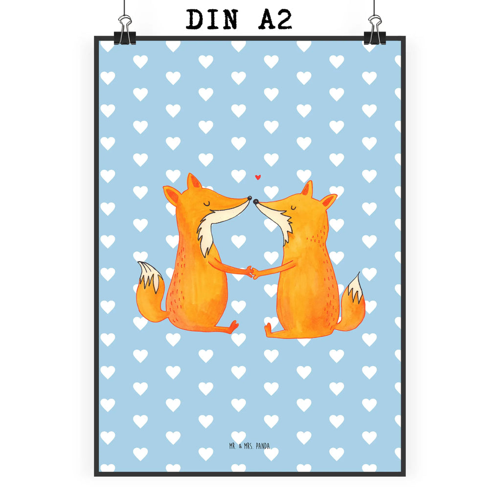 Poster Füchse Liebe Bild für Wand, wandkunst, Wandbild, Wandposter, Wanddekoration, Wanddeko Bild, kunstposter, kunstdruck poster, wanddeko, Kunstdruck, Poster, Posterdruck, Deko Bild, Bild, drucke, Designposter, Mr. & Mrs. Panda Poster, kunst für die wand, Wandschmuck, wanddruck, Plakat, grafikposter, Fuchs, Freundin, Ehemann, Füchse, Partner, Verlobte, Ehe, Ehefrau, Fox, Liebesbeweis, Liebespaar, Freund, Liebe, Paar
