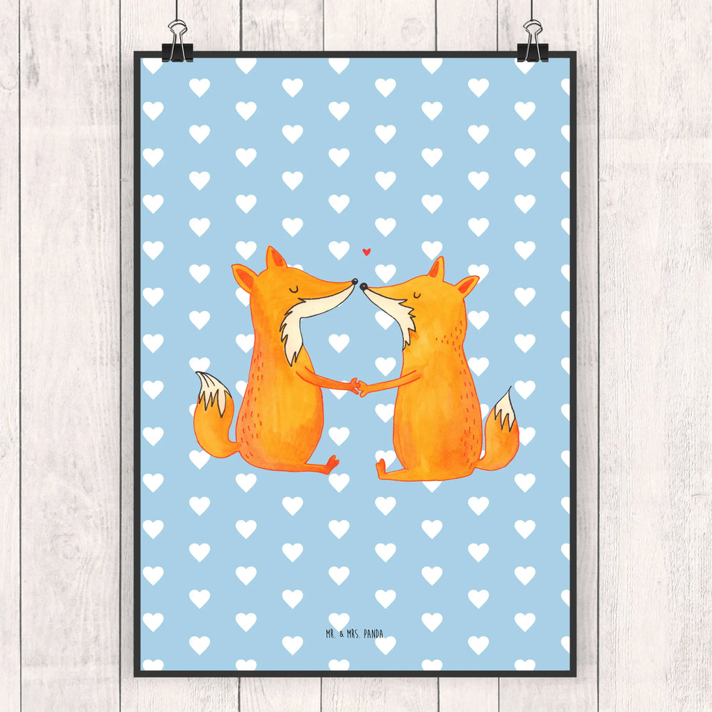 Poster Füchse Liebe Bild für Wand, wandkunst, Wandbild, Wandposter, Wanddekoration, Wanddeko Bild, kunstposter, kunstdruck poster, wanddeko, Kunstdruck, Poster, Posterdruck, Deko Bild, Bild, drucke, Designposter, Mr. & Mrs. Panda Poster, kunst für die wand, Wandschmuck, wanddruck, Plakat, grafikposter, Fuchs, Freundin, Ehemann, Füchse, Partner, Verlobte, Ehe, Ehefrau, Fox, Liebesbeweis, Liebespaar, Freund, Liebe, Paar