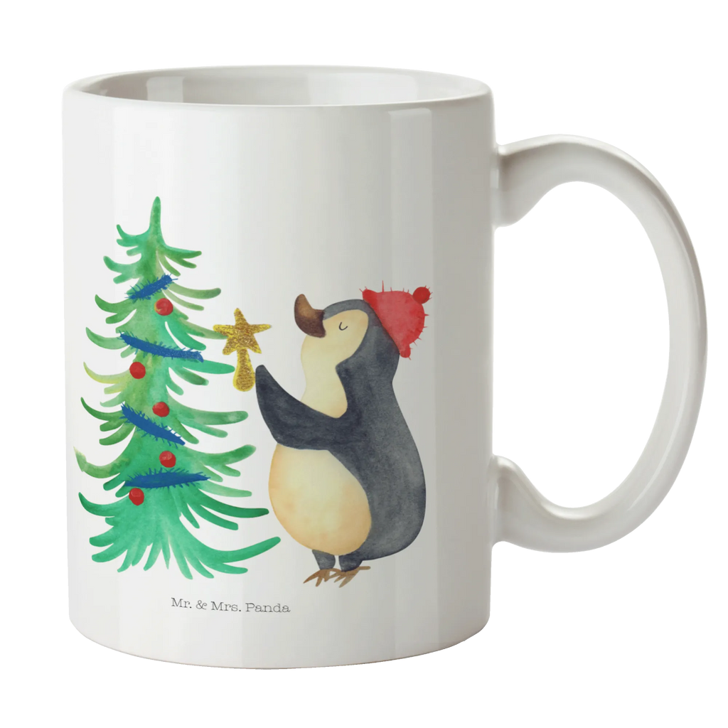 Tasse Pinguin Weihnachtsbaum Kaffeetasse, Geschenktasse, Bürotasse, Tasse, Teetasse, Tasse mit Motiven, Porzellantasse, Tasse mit Zitaten, Keramiktasse, Winter, Weihnachten, Weihnachtsdeko, Nikolaus, Advent, Heiligabend, Wintermotiv, Pinguin