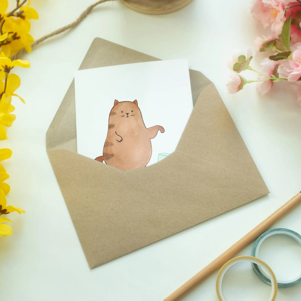 Greetings card Cat water glass Ansichtskarten, Klappkarte, Hochzeitskarte, Grußkarte, Glückwunschkarte, Karte, Einladungskarte, Geburtstagskarte, Katze, Katzenmotiv, Katzenfan, Katzendeko, Katzenfreund, Katzenliebhaber, Katzenprodukte, Katzenartikel, Katzenaccessoires, Katzensouvenirs, Katzenliebhaberprodukte, Katzenmotive, Cats, Katzenbesitzerin, Katzen, Kater, Mietze, Wasser, Katzenhalter, Glas, Cat, Haustier