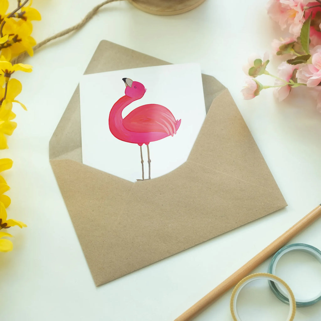 Greetings card flamingo Proud Glückwunschkarte, Karte, Ansichtskarten, Hochzeitskarte, Klappkarte, Geburtstagskarte, Grußkarte, Einladungskarte, Flamingo, beste Freundin, Schwester, Freundin, stolz, Selbstakzeptanz, Mama, Freude, Tochter, Selbstliebe