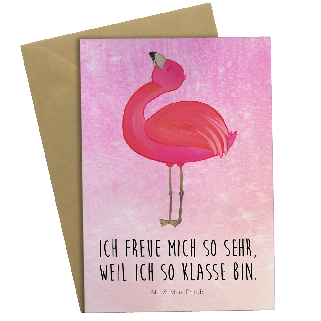 Greetings card flamingo Proud Glückwunschkarte, Karte, Ansichtskarten, Hochzeitskarte, Klappkarte, Geburtstagskarte, Grußkarte, Einladungskarte, Flamingo, beste Freundin, Schwester, Freundin, stolz, Selbstakzeptanz, Mama, Freude, Tochter, Selbstliebe