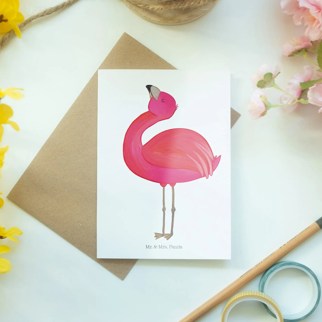 Greetings card flamingo Proud Glückwunschkarte, Karte, Ansichtskarten, Hochzeitskarte, Klappkarte, Geburtstagskarte, Grußkarte, Einladungskarte, Flamingo, beste Freundin, Schwester, Freundin, stolz, Selbstakzeptanz, Mama, Freude, Tochter, Selbstliebe