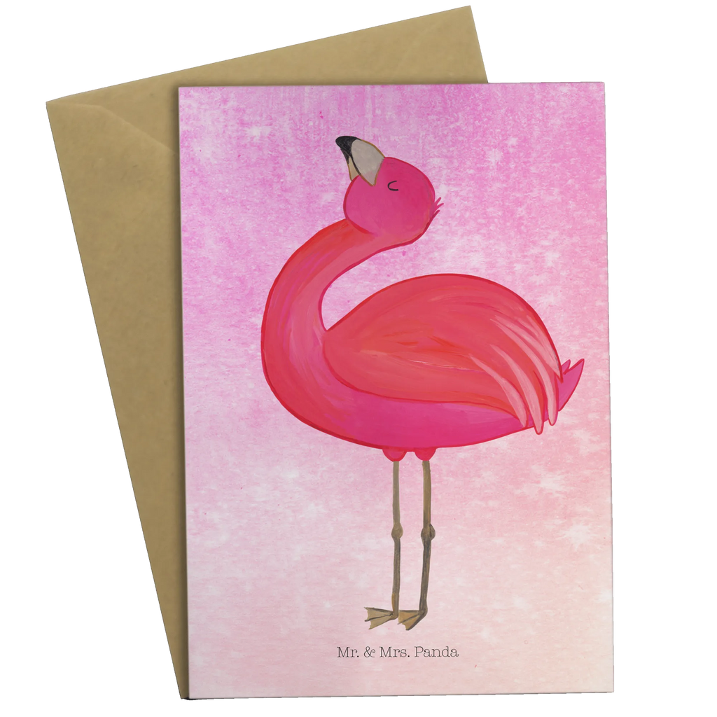 Greetings card flamingo Proud Glückwunschkarte, Karte, Ansichtskarten, Hochzeitskarte, Klappkarte, Geburtstagskarte, Grußkarte, Einladungskarte, Flamingo, beste Freundin, Schwester, Freundin, stolz, Selbstakzeptanz, Mama, Freude, Tochter, Selbstliebe