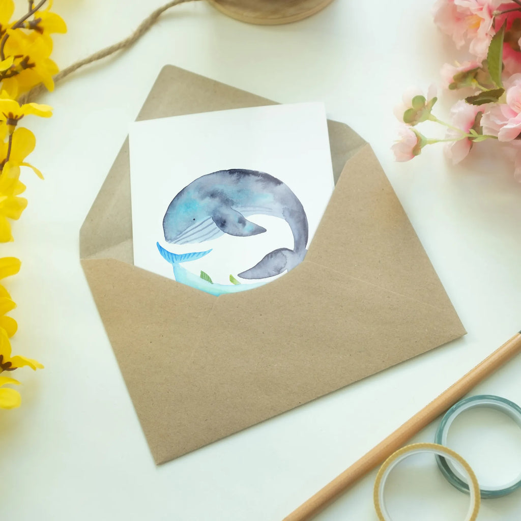 Grußkarte Walfisch Thunfisch Ansichtskarten, Karte, Geburtstagskarte, Glückwunschkarte, Hochzeitskarte, Grußkarte, Einladungskarte, Klappkarte, Tiermotive, Gute Laune, lustige Sprüche, Tiere, Spruch des Tages, Tunfisch, Witz, Wal, Flachwitz, Spruch lustig, Flachwitz Geschenk, Wortwitz lustig, Wahl