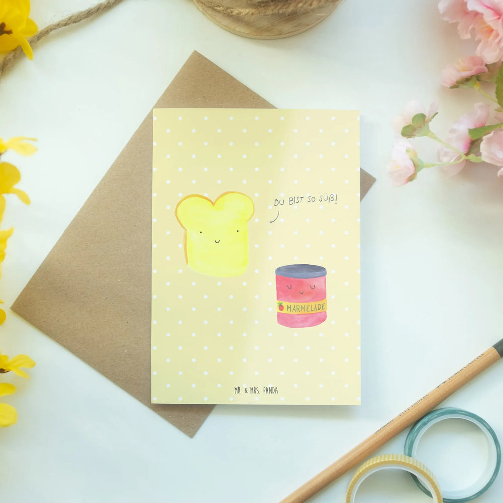 Greetings card toast jam Ansichtskarten, Geburtstagskarte, Einladungskarte, Glückwunschkarte, Karte, Grußkarte, Hochzeitskarte, Klappkarte, Tiermotive, Gute Laune, lustige Sprüche, Tiere, süß, süße Postkarte, Brot, Toast, Toastbrot, Küche Spruch, Frühstück Einladung, Marmelade, Küche Deko, Dreamteam
