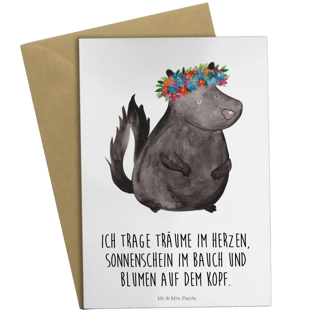 Greetings card skunk Girl Glückwunschkarte, Karte, Grußkarte, Ansichtskarten, Einladungskarte, Hochzeitskarte, Geburtstagskarte, Klappkarte, Stinktier, Skunk, Raubtier, Yoga, Namaste, Wildtier, Stinker, Stinki