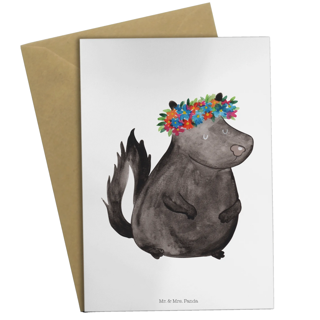 Greetings card skunk Girl Glückwunschkarte, Karte, Grußkarte, Ansichtskarten, Einladungskarte, Hochzeitskarte, Geburtstagskarte, Klappkarte, Stinktier, Skunk, Raubtier, Yoga, Namaste, Wildtier, Stinker, Stinki