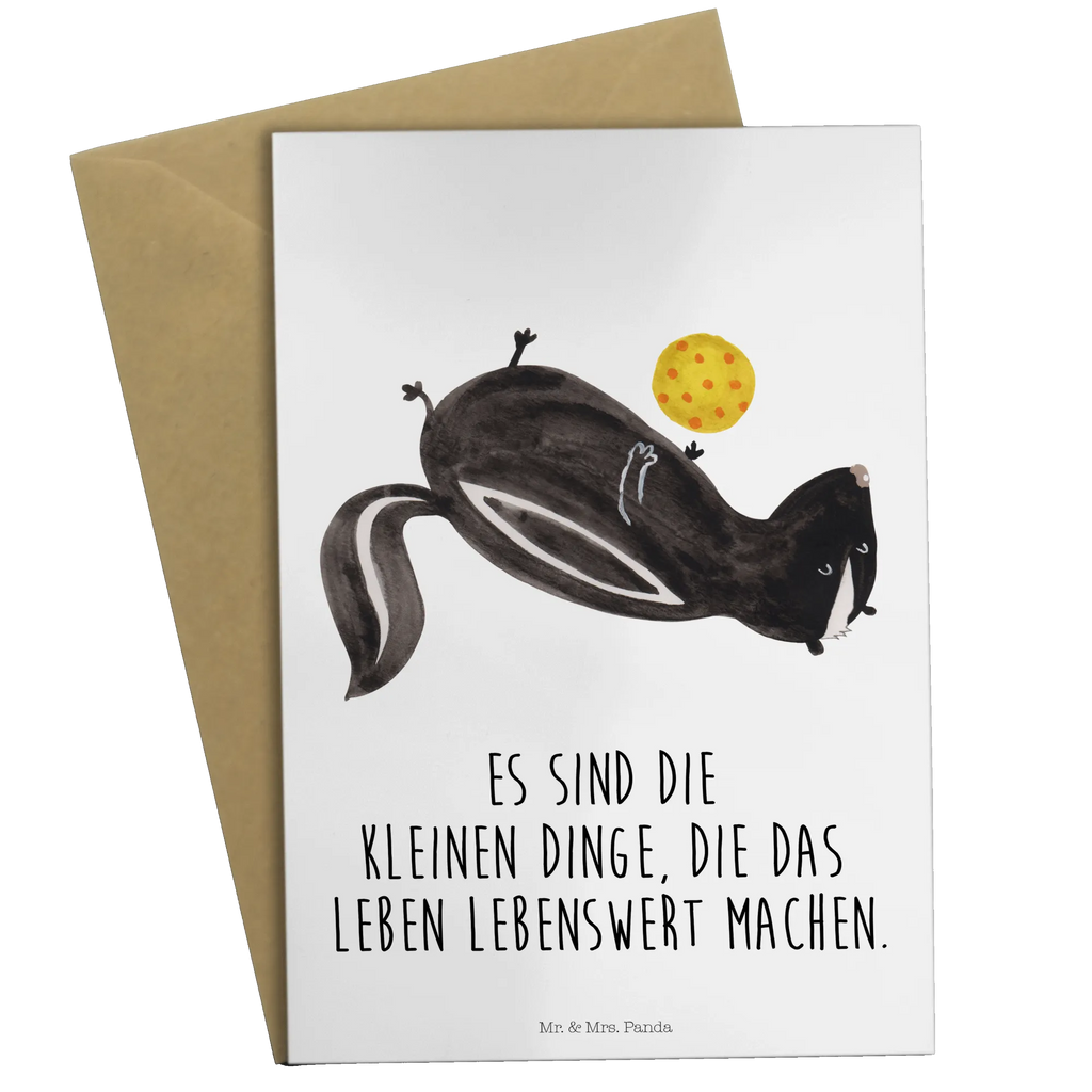 Greetings card skunk ball greeting card, birthday card, folding card, invitation card, wedding card, Skunk, skunk, wisdom, stinky, predator, wild animal, playful, stinker