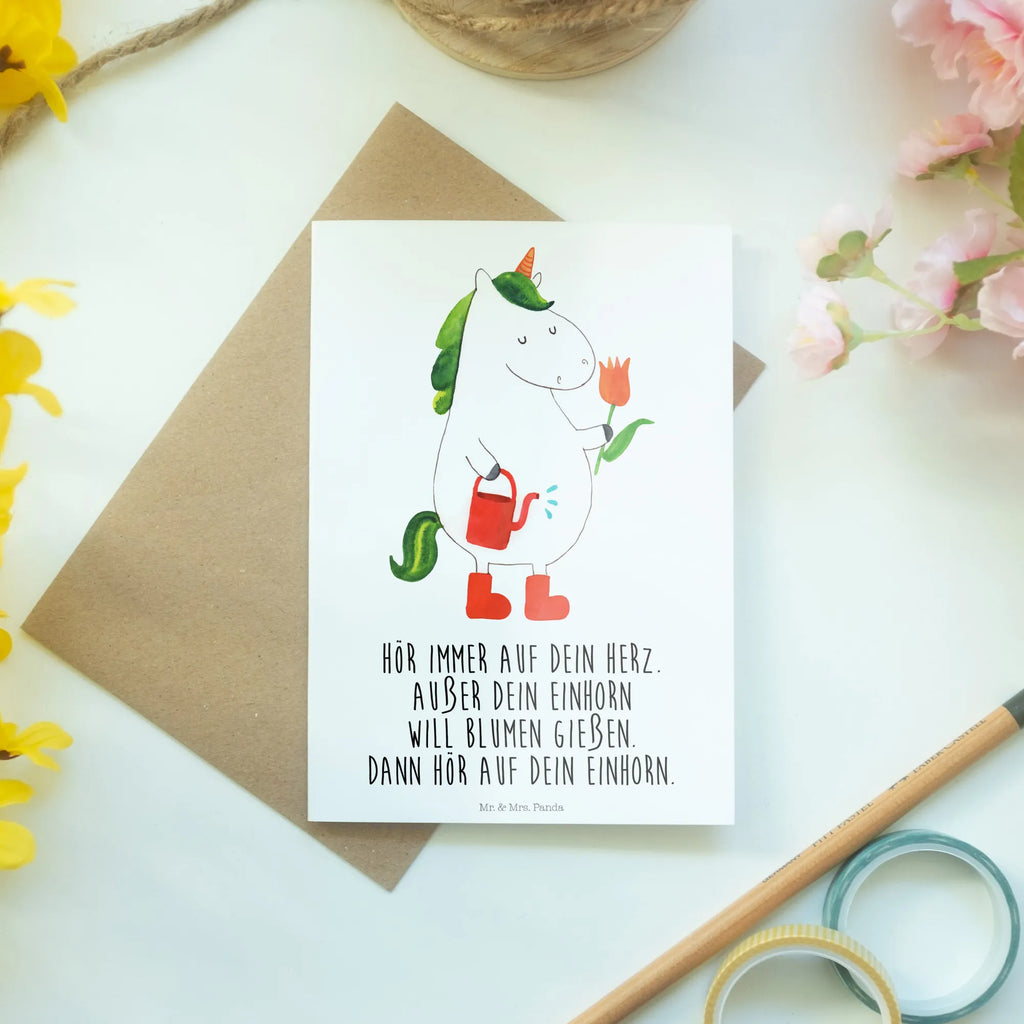 Greetings card unicorn gardener Glückwunschkarte, Klappkarte, babykarte, jubiläumskarte, firmungskarte, spruchkarte, dankeskarten, weihnachtskarten, osterkarten, valentinstagskarte, vatertagskarte, abiturkarte, Grußkarten, neujahrskarte, kommunionskarte, Grußkarte, genesungskarte, glückwunschkarten, Motivkarte, einladungskarten, Beileidskarte, hochzeitskarten, osterkarte, Einhorn, Einhörner, Einhorn Deko, Unicorn, Giesskanne, Garten, Freundin, Stiefel, Gießkanne, Blume, Lebenslust, Luftballon, Freude
