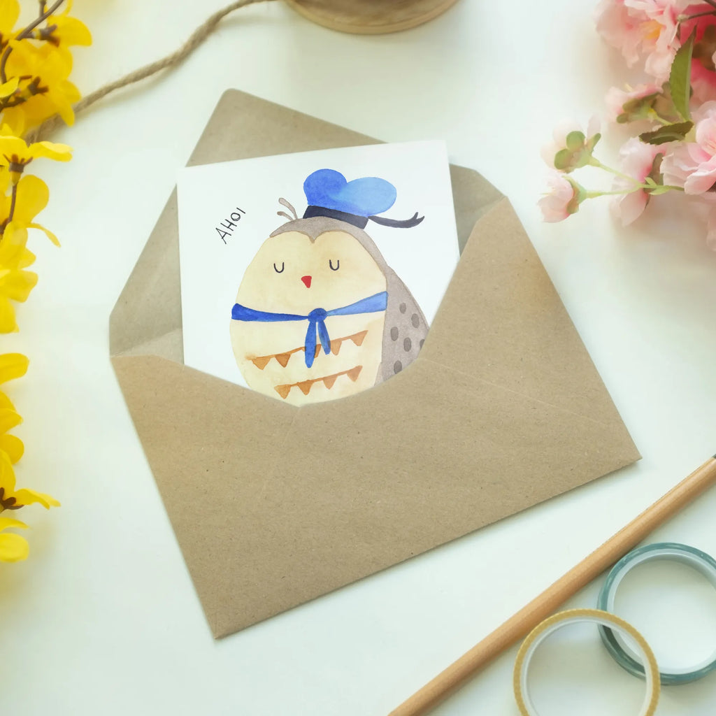 Greetings card Owl sailor neujahrskarte, vatertagskarte, hochzeitskarten, Motivkarte, valentinstagskarte, Glückwunschkarte, osterkarten, genesungskarte, dankeskarten, glückwunschkarten, einladungskarten, weihnachtskarten, firmungskarte, Beileidskarte, abiturkarte, Klappkarte, Grußkarten, osterkarte, babykarte, spruchkarte, Grußkarte, kommunionskarte, jubiläumskarte, Eule, Eule Deko, Matrose, Eule Spruch, Owl, Freundin, Hochzeitstag Geschenk, Seefahrer, Wortspiel Lustig, Ehe, Heimathafen