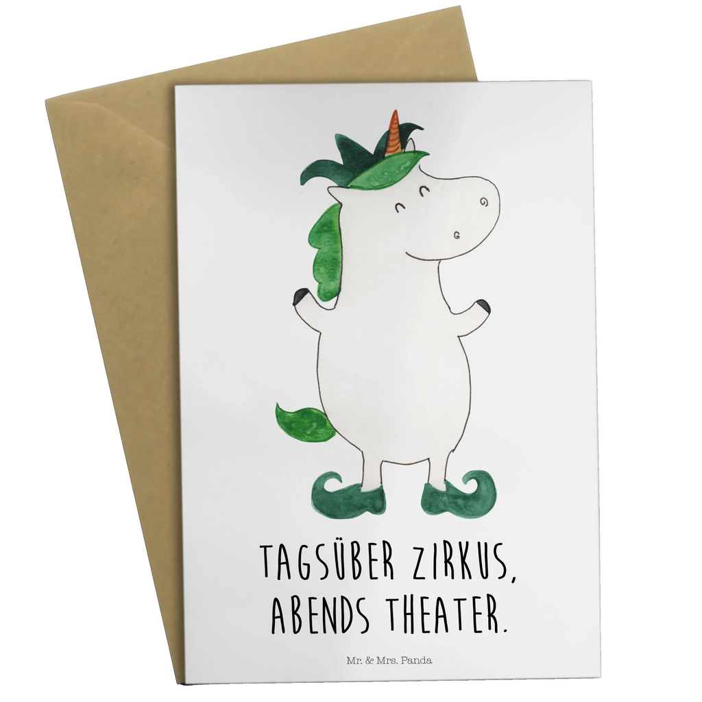Greetings card unicorn joker Geburtstagskarte, Ansichtskarten, Einladungskarte, Klappkarte, Grußkarte, Glückwunschkarte, Hochzeitskarte, Karte, Einhorn, Einhörner, Einhorn Deko, Unicorn, Mittelalter, Hofnarr, Kasper, Gaukler