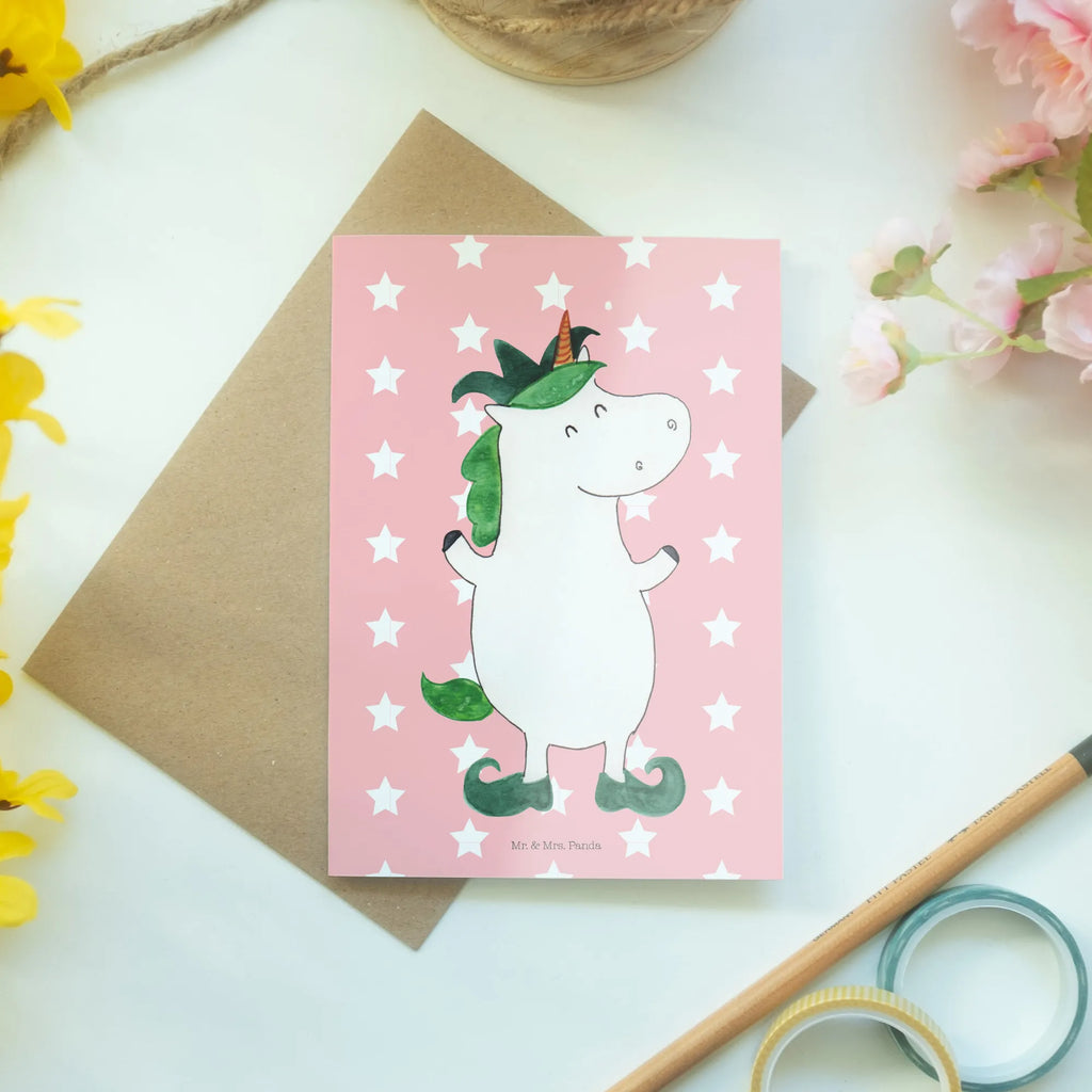 Greetings card unicorn joker Geburtstagskarte, Ansichtskarten, Einladungskarte, Klappkarte, Grußkarte, Glückwunschkarte, Hochzeitskarte, Karte, Einhorn, Einhörner, Einhorn Deko, Unicorn, Mittelalter, Hofnarr, Kasper, Gaukler