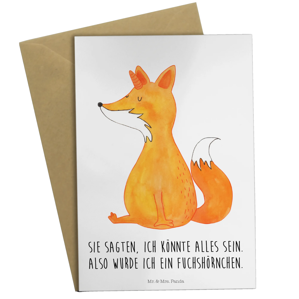 Greetings card unicorn Wish Hochzeitskarte, Einladungskarte, Klappkarte, Ansichtskarten, Geburtstagskarte, Grußkarte, Karte, Glückwunschkarte, Einhorn, Einhörner, Einhorn Deko, Unicorn, Fuchshörnchen, Füchse, Fuchshorn, Fuchs, Foxycorn, Unicorns