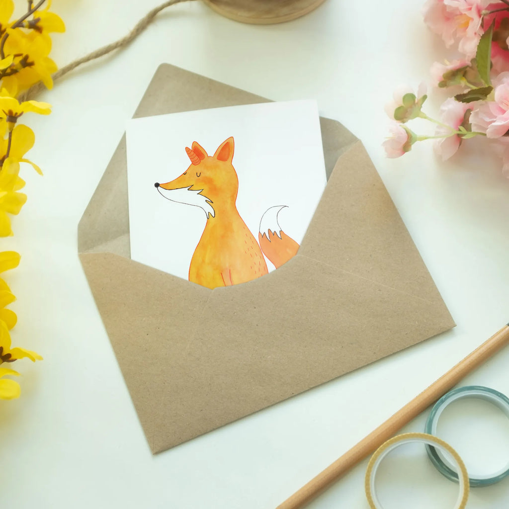 Greetings card unicorn Wish Hochzeitskarte, Einladungskarte, Klappkarte, Ansichtskarten, Geburtstagskarte, Grußkarte, Karte, Glückwunschkarte, Einhorn, Einhörner, Einhorn Deko, Unicorn, Fuchshörnchen, Füchse, Fuchshorn, Fuchs, Foxycorn, Unicorns
