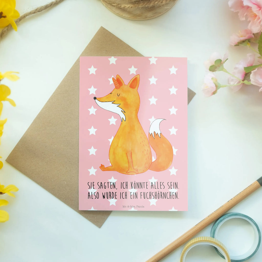 Greetings card unicorn Wish Hochzeitskarte, Einladungskarte, Klappkarte, Ansichtskarten, Geburtstagskarte, Grußkarte, Karte, Glückwunschkarte, Einhorn, Einhörner, Einhorn Deko, Unicorn, Fuchshörnchen, Füchse, Fuchshorn, Fuchs, Foxycorn, Unicorns