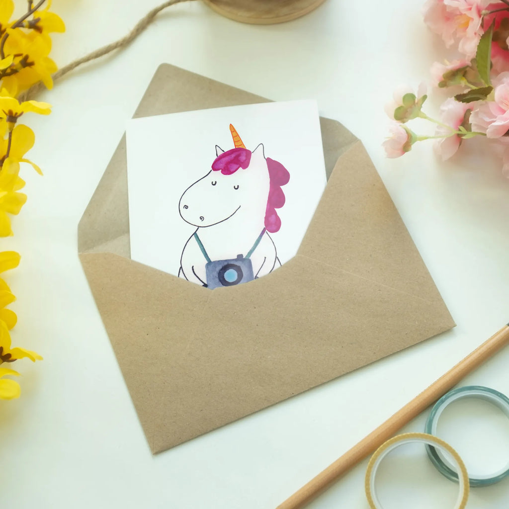 Greetings card unicorn photographer invitation card, greeting card, folding card, wedding card, birthday card, unicorn, unicorns, Photographer, Tourist, Holiday, Photographer gift, Camera, Unicorn, Photography, Traveler gift, Traveling