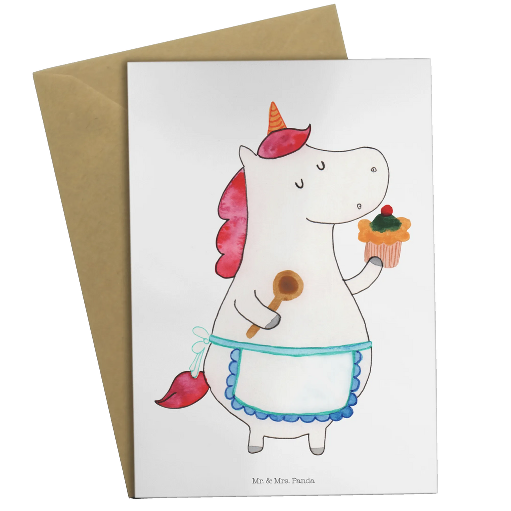 Grußkarte Einhorn Küche Grußkarte, Klappkarte, Einladungskarte, Glückwunschkarte, Hochzeitskarte, Geburtstagskarte, Karte, Ansichtskarten, Einhorn, Einhörner, Einhorn Deko, Unicorn, backen, Muffin, Motivation, Träumer, träumen, Bäckerin, Hobbykoch, Koch, Torte, Kuchen