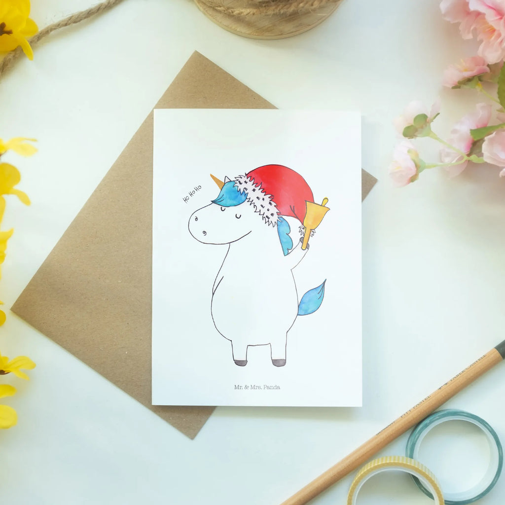 Greetings card unicorn Santa Claus wedding card, greeting card, folding card, birthday card, invitation card, unicorn, unicorns, christmas, wish list, christmas present, chocolate, Gin, fairy dust, gift, santa, santa claus