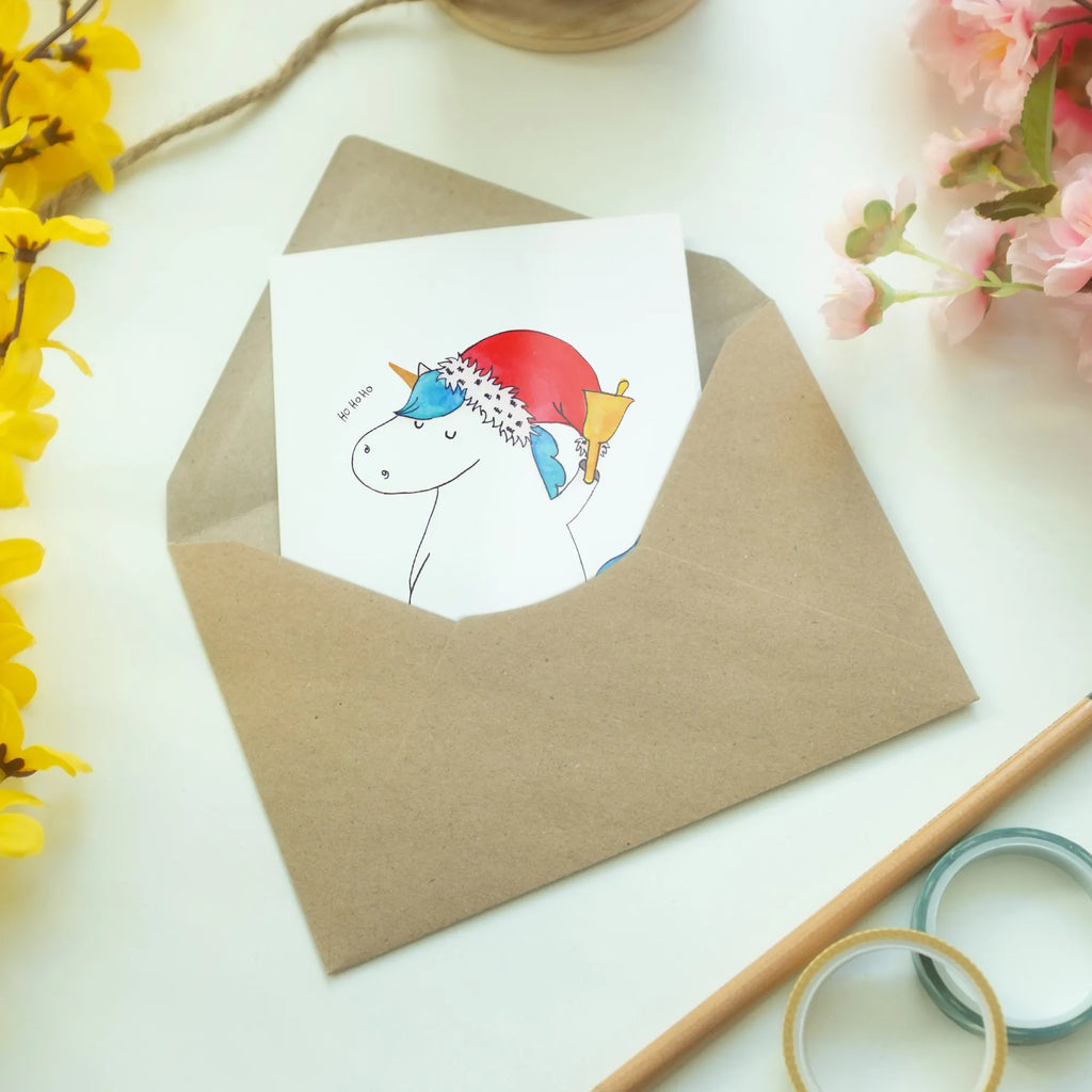 Greetings card unicorn Santa Claus wedding card, greeting card, folding card, birthday card, invitation card, unicorn, unicorns, christmas, wish list, christmas present, chocolate, Gin, fairy dust, gift, santa, santa claus