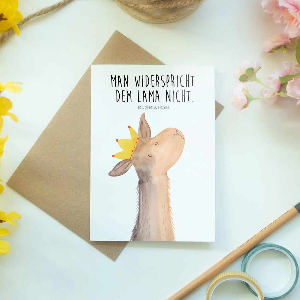 Greetings card llama head king folding card, greeting card, wedding card, birthday card, invitation card, Llama, llama, alpaca, trendy animal, office colleague, queen, supervisor, high school graduation, king, lamas, boss, lama, dad, colleague, girlfriend, mum