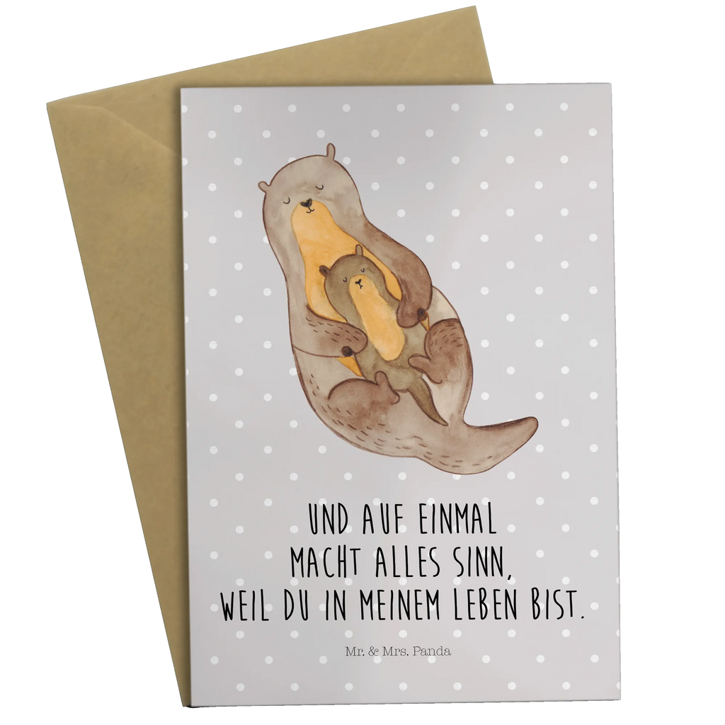 Greetings card otter child invitation card, birthday card, wedding card, folding card, greeting card, otter, marten, sea otter, European otter, water mammal, aquatic animal, baby otter, predator, water, otter gifts, animal lover, gift ideas for animal lovers, animal, mammal, water animal, gifts for people in love, Otter Sea Otter Lake Otter