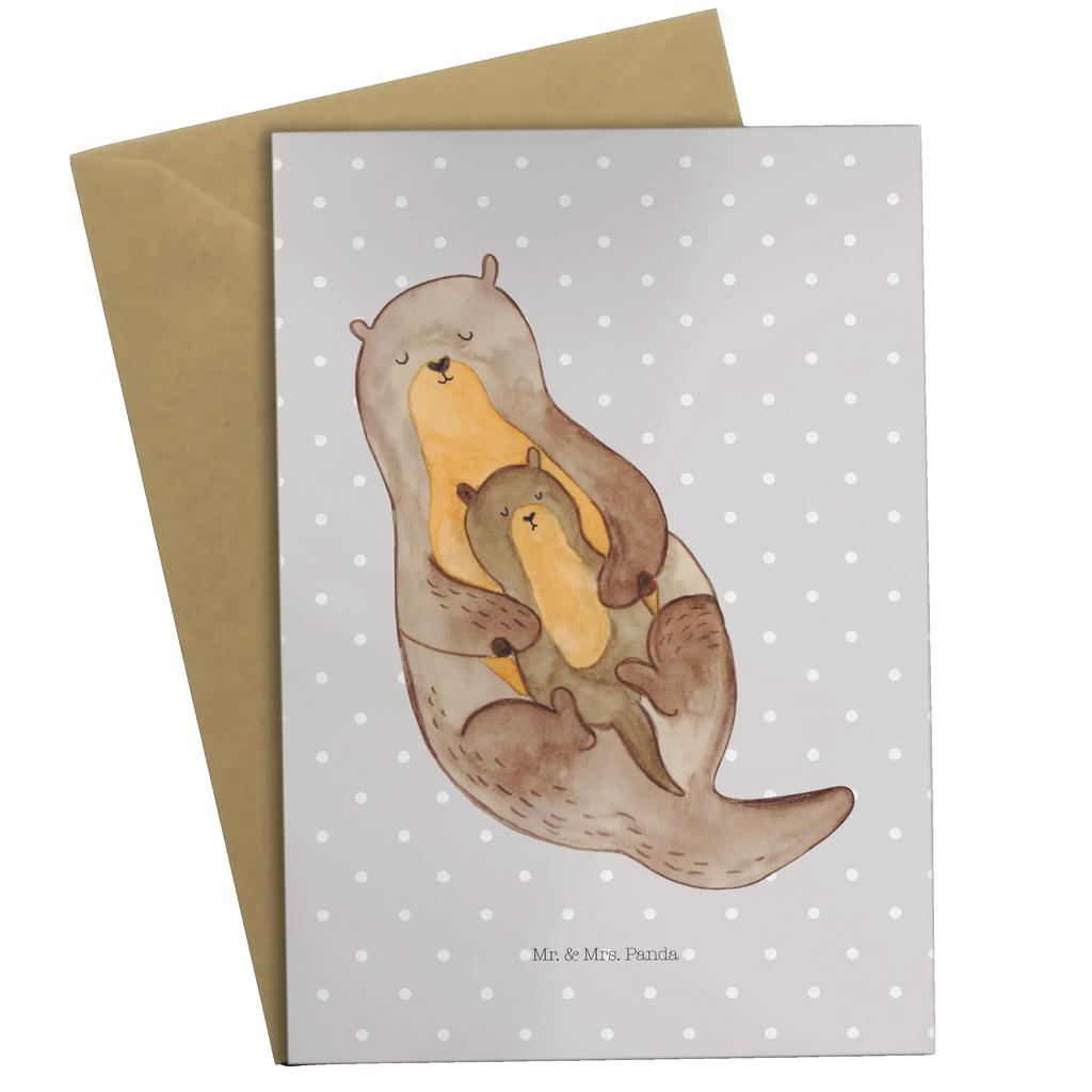 Greetings card otter child invitation card, birthday card, wedding card, folding card, greeting card, otter, marten, sea otter, European otter, water mammal, aquatic animal, baby otter, predator, water, otter gifts, animal lover, gift ideas for animal lovers, animal, mammal, water animal, gifts for people in love, Otter Sea Otter Lake Otter