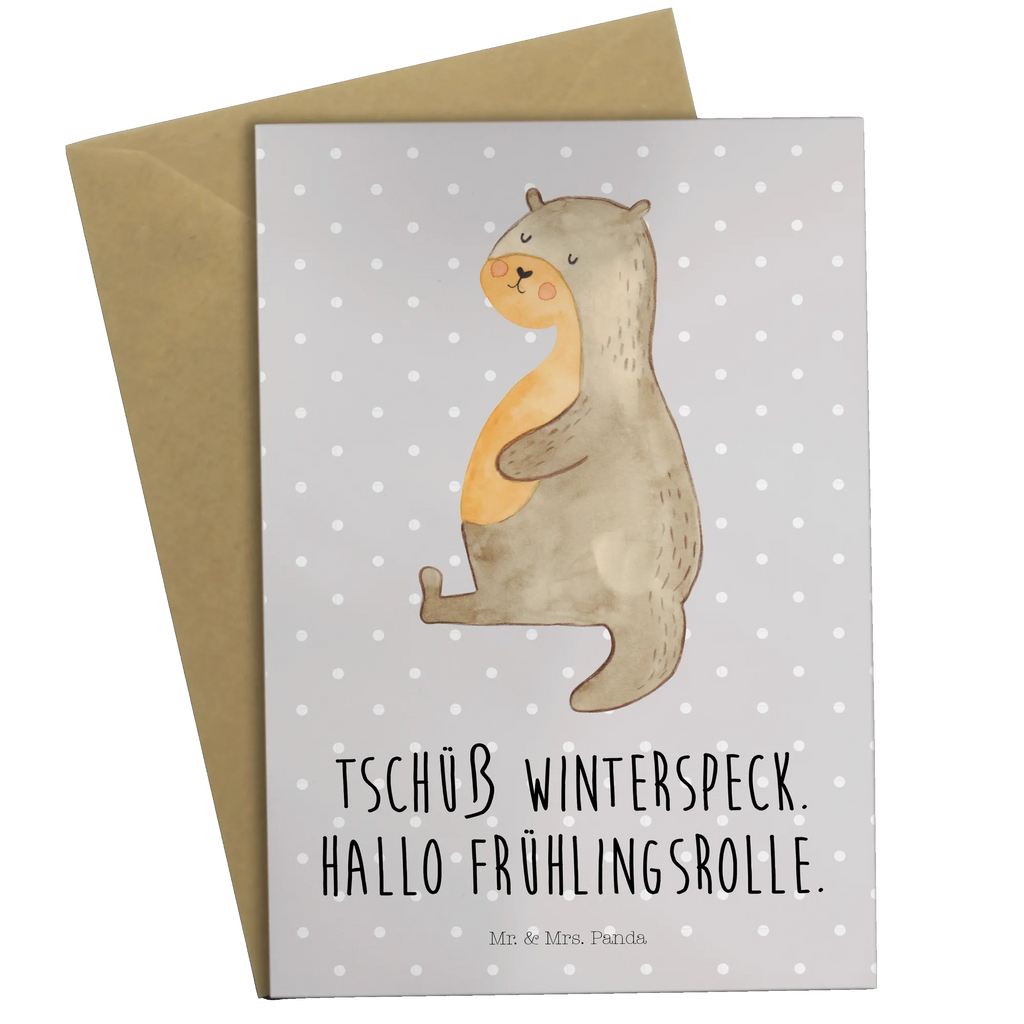 Greetings card otter Belly Klappkarte, Grußkarte, Karte, Ansichtskarten, Geburtstagskarte, Glückwunschkarte, Einladungskarte, Hochzeitskarte, Otter, Fischotter, Seeotter, Otter Seeotter See Otter