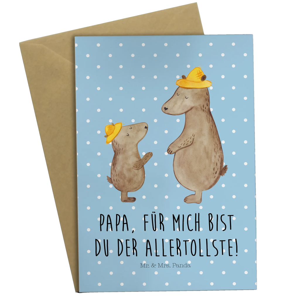 Greetings card Bears with hats Glückwunschkarte, Hochzeitskarte, Klappkarte, Karte, Ansichtskarten, Geburtstagskarte, Einladungskarte, Grußkarte, Familie, Vatertag, Muttertag, Bruder, Schwester, Mama, Papa, Oma, Opa, Papi, Daddy, Söhne, Vorbild, Lieblingsmensch, Sohn, Bären, Kind, Family, Kinder, Dad, Vater, Vater-Sohn, Paps, Bär