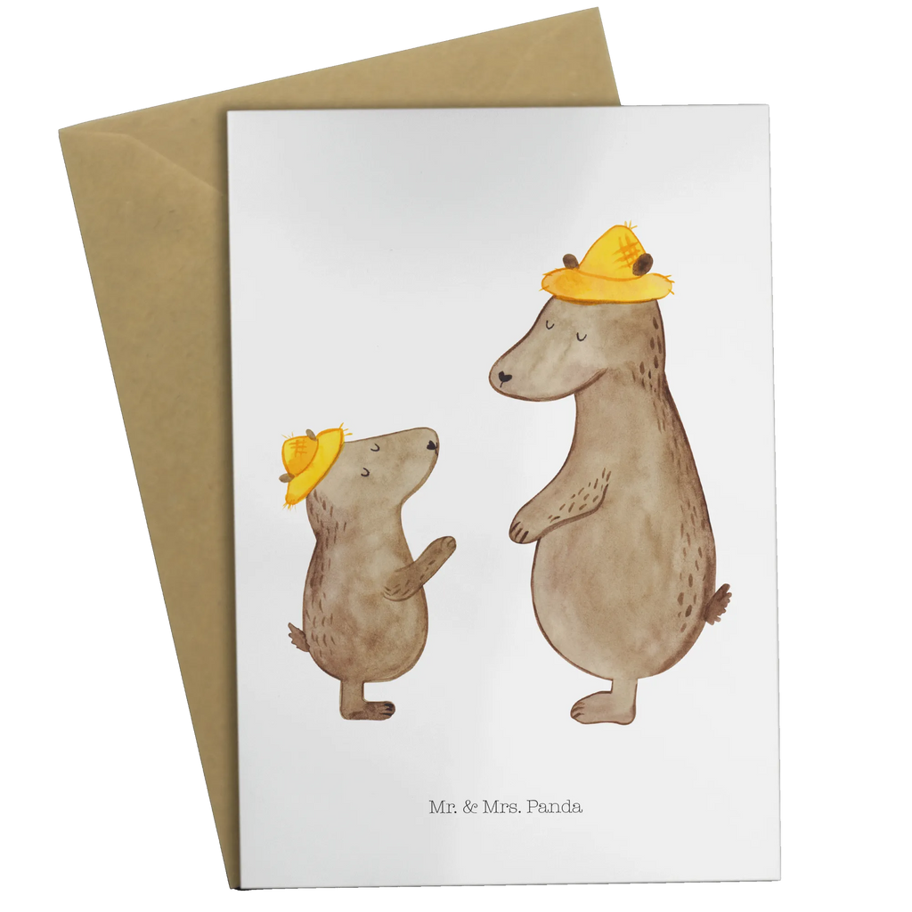 Greetings card Bears with hats Glückwunschkarte, Hochzeitskarte, Klappkarte, Karte, Ansichtskarten, Geburtstagskarte, Einladungskarte, Grußkarte, Familie, Vatertag, Muttertag, Bruder, Schwester, Mama, Papa, Oma, Opa, Papi, Daddy, Söhne, Vorbild, Lieblingsmensch, Sohn, Bären, Kind, Family, Kinder, Dad, Vater, Vater-Sohn, Paps, Bär