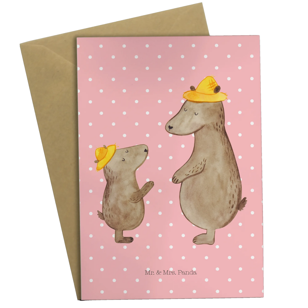 Greetings card Bears with hats Glückwunschkarte, Hochzeitskarte, Klappkarte, Karte, Ansichtskarten, Geburtstagskarte, Einladungskarte, Grußkarte, Familie, Vatertag, Muttertag, Bruder, Schwester, Mama, Papa, Oma, Opa, Papi, Daddy, Söhne, Vorbild, Lieblingsmensch, Sohn, Bären, Kind, Family, Kinder, Dad, Vater, Vater-Sohn, Paps, Bär