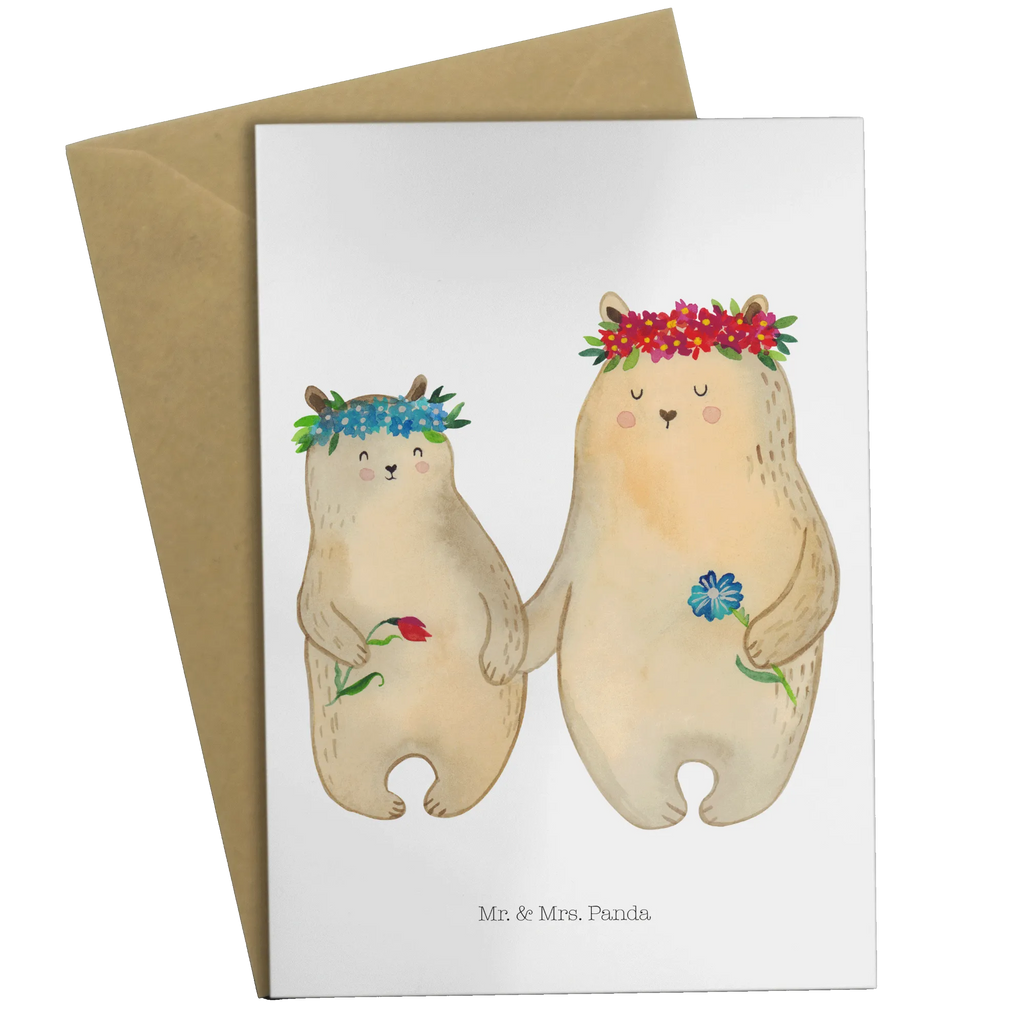 Greetings card Bears with flower crown hochzeitskarten, kommunionskarte, Klappkarte, dankeskarten, osterkarte, valentinstagskarte, abiturkarte, Grußkarte, neujahrskarte, spruchkarte, einladungskarten, jubiläumskarte, vatertagskarte, firmungskarte, Beileidskarte, babykarte, Grußkarten, Motivkarte, glückwunschkarten, weihnachtskarten, Glückwunschkarte, genesungskarte, osterkarten, Vatertag, Mama, Muttertag, Papa, Oma, Opa, Familie, Schwester, Bruder, Kind, Lieblingsmama, Mutter, Kinder, Lieblingsmensch, Weltbeste Mama, Vorbild, Beste Mutter, Bären, Töchter, Mami, Family, Geschenk Mama. Muttertag, Bär, Tochter, Mutti