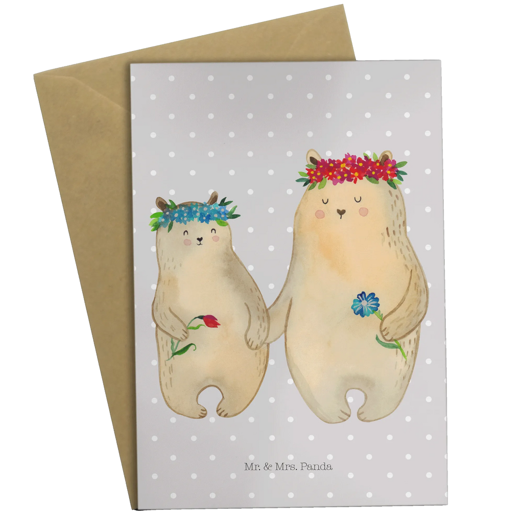 Greetings card Bears with flower crown hochzeitskarten, kommunionskarte, Klappkarte, dankeskarten, osterkarte, valentinstagskarte, abiturkarte, Grußkarte, neujahrskarte, spruchkarte, einladungskarten, jubiläumskarte, vatertagskarte, firmungskarte, Beileidskarte, babykarte, Grußkarten, Motivkarte, glückwunschkarten, weihnachtskarten, Glückwunschkarte, genesungskarte, osterkarten, Vatertag, Mama, Muttertag, Papa, Oma, Opa, Familie, Schwester, Bruder, Kind, Lieblingsmama, Mutter, Kinder, Lieblingsmensch, Weltbeste Mama, Vorbild, Beste Mutter, Bären, Töchter, Mami, Family, Geschenk Mama. Muttertag, Bär, Tochter, Mutti