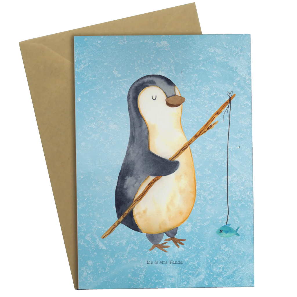 Kartka okolicznościowa Pingwin Wędkarz einladungskarten, osterkarte, osterkarten, jubiläumskarte, genesungskarte, spruchkarte, valentinstagskarte, weihnachtskarten, hochzeitskarten, vatertagskarte, Motivkarte, neujahrskarte, firmungskarte, Klappkarte, dankeskarten, Glückwunschkarte, kommunionskarte, glückwunschkarten, Beileidskarte, Grußkarten, Grußkarte, babykarte, abiturkarte, Pinguin, Geschenkidee, Tagesplan, Planer, Urlaub, Wochenende, Plan, Freundinnen, Geschenk, Pinguine, Angler, Tagträume, Neustart, Hobby, Motivation, Angeln