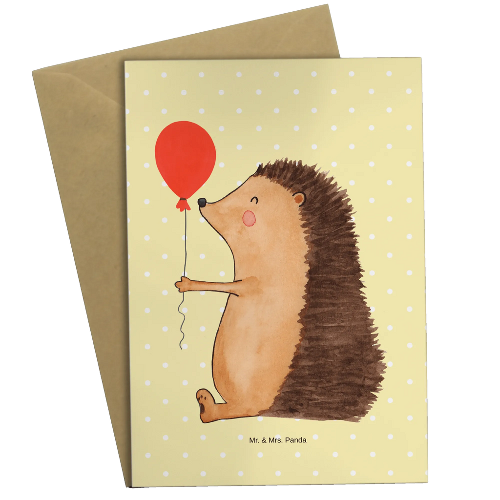 Kartka okolicznościowa jeż balon Motywy zwierzęce, dobra energia, zabawne powiedzonka, zwierzęta