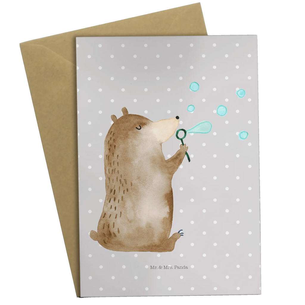 Greetings card bear soap bubbles Einladungskarte, Hochzeitskarte, Klappkarte, Ansichtskarten, Karte, Geburtstagskarte, Glückwunschkarte, Grußkarte, Bär, Teddy, Teddybär, Seifenblasen Bär Lustig Sein Glücklich Traurig Happy