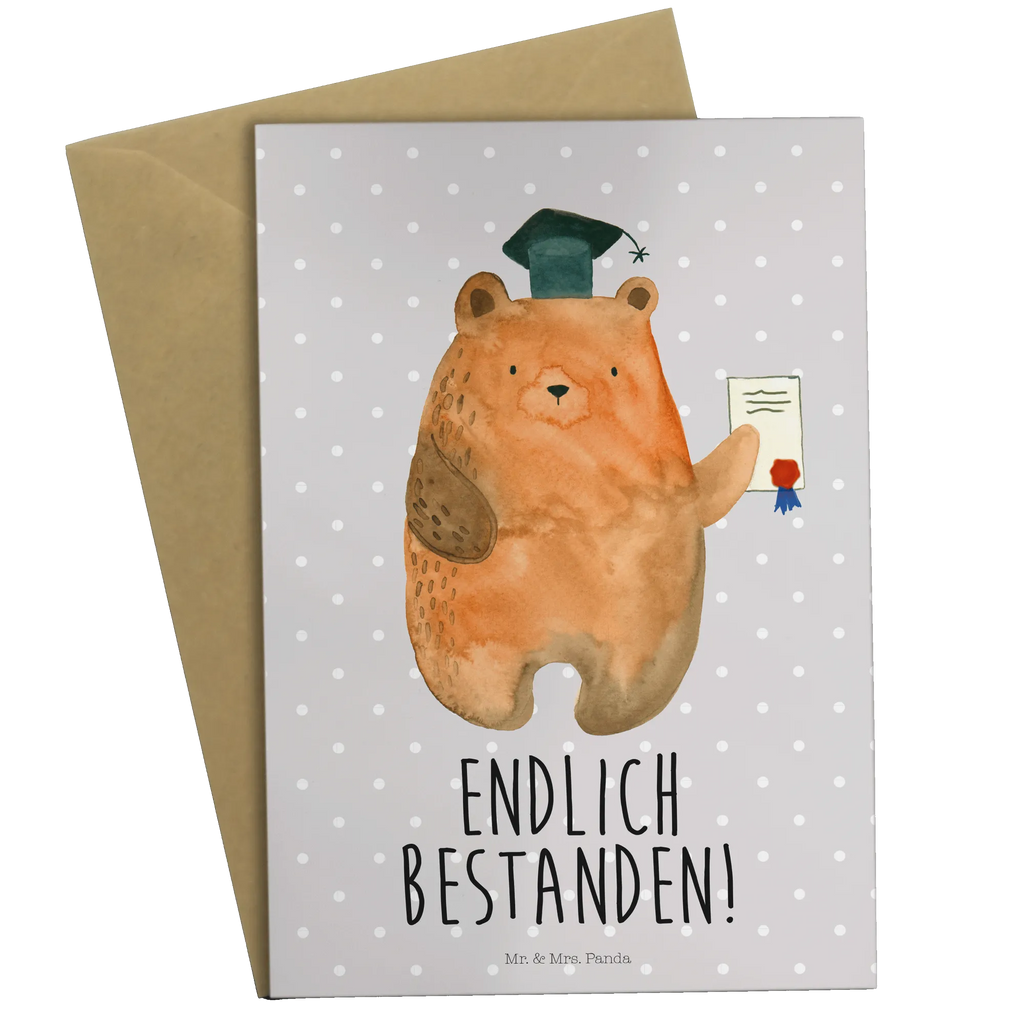 Greetings card bear Test Klappkarte, Grußkarte, Einladungskarte, Glückwunschkarte, Karte, Hochzeitskarte, Geburtstagskarte, Ansichtskarten, Bär, Teddy, Teddybär, Abitur, Prüfungen, Prüfung bestanden, Zeugnis, Abschluss, Abschlusszeugnis