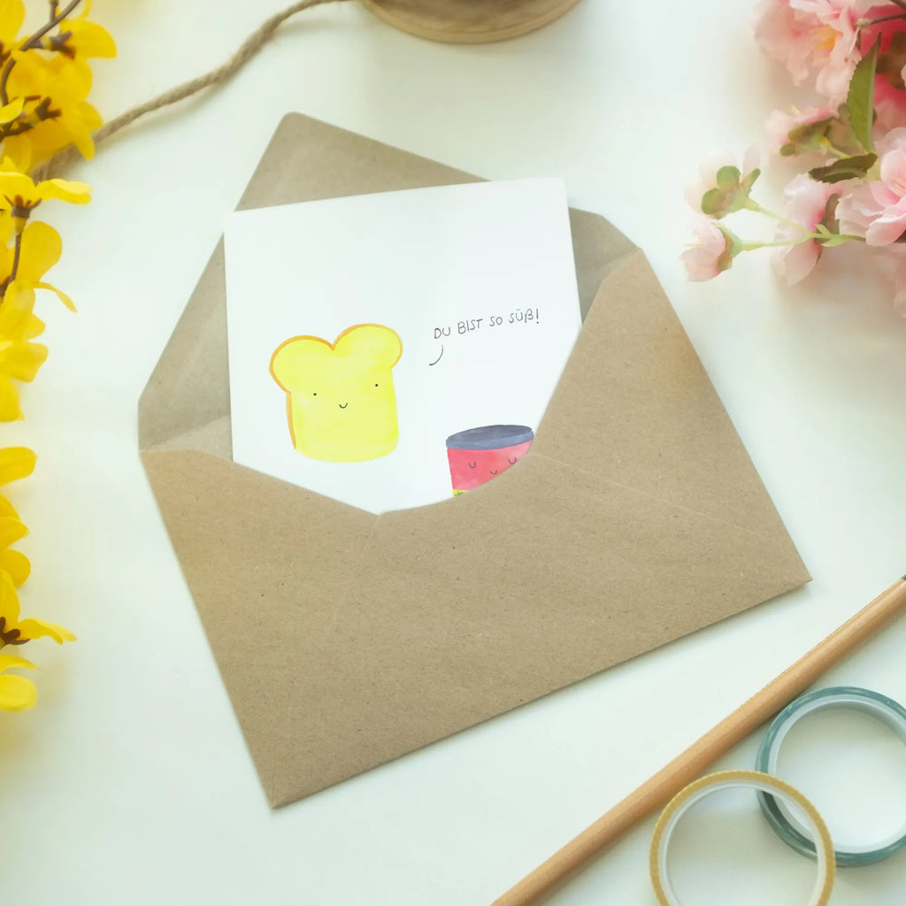 Greetings card toast jam Ansichtskarten, Geburtstagskarte, Einladungskarte, Glückwunschkarte, Karte, Grußkarte, Hochzeitskarte, Klappkarte, Tiermotive, Gute Laune, lustige Sprüche, Tiere, süß, süße Postkarte, Brot, Toast, Toastbrot, Küche Spruch, Frühstück Einladung, Marmelade, Küche Deko, Dreamteam