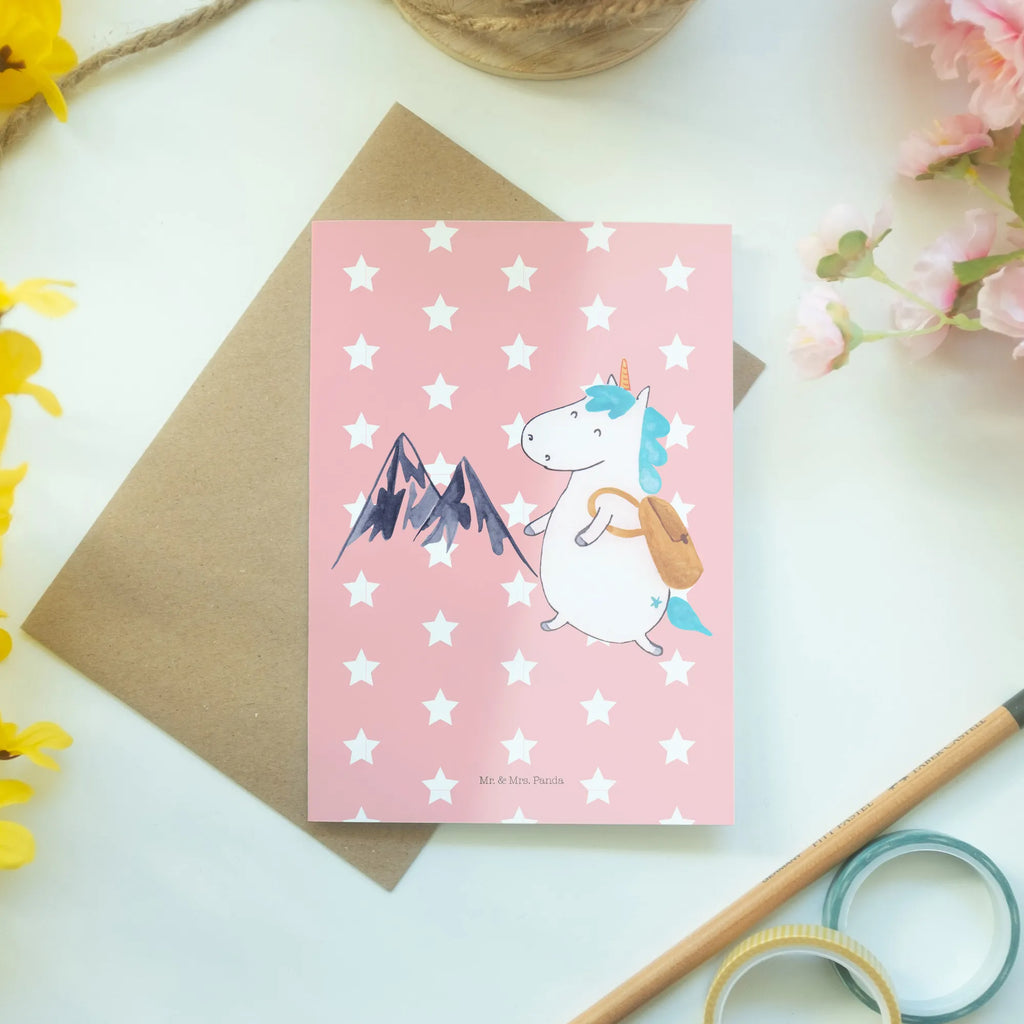 Kartka okolicznościowa jednorożec alpinista hochzeitskarten, babykarte, Glückwunschkarte, osterkarte, kommunionskarte, weihnachtskarten, Motivkarte, Grußkarten, einladungskarten, neujahrskarte, spruchkarte, Klappkarte, Grußkarte, osterkarten, vatertagskarte, abiturkarte, dankeskarten, glückwunschkarten, firmungskarte, Beileidskarte, jubiläumskarte, valentinstagskarte, genesungskarte, Einhörner, Unicorn, Einhorn Deko, Einhorn, Berge, Abenteuer, Abenteurer, Urlaub, Weltenbummler, Weltreise, Bergsteiger, Reisen, Entdecker