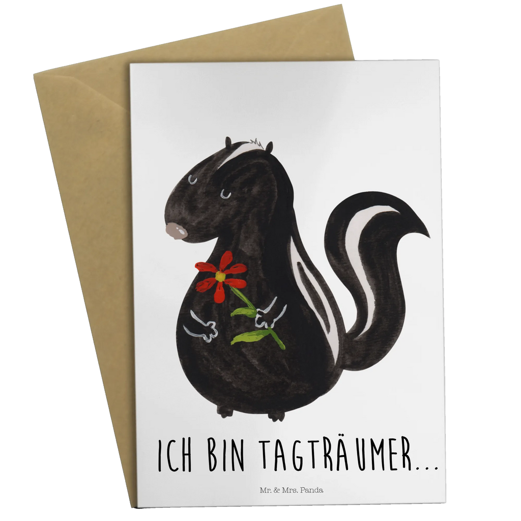 Greetings card skunk flower firmungskarte, glückwunschkarten, kommunionskarte, einladungskarten, abiturkarte, Motivkarte, Klappkarte, osterkarten, babykarte, valentinstagskarte, spruchkarte, genesungskarte, jubiläumskarte, Grußkarte, hochzeitskarten, Beileidskarte, neujahrskarte, dankeskarten, Glückwunschkarte, weihnachtskarten, osterkarte, vatertagskarte, Grußkarten, Skunk, Stinktier, Stinki, Raubtier, Tagträumer, Träume, Wildtier, Stinker, Verträumt, Dreams
