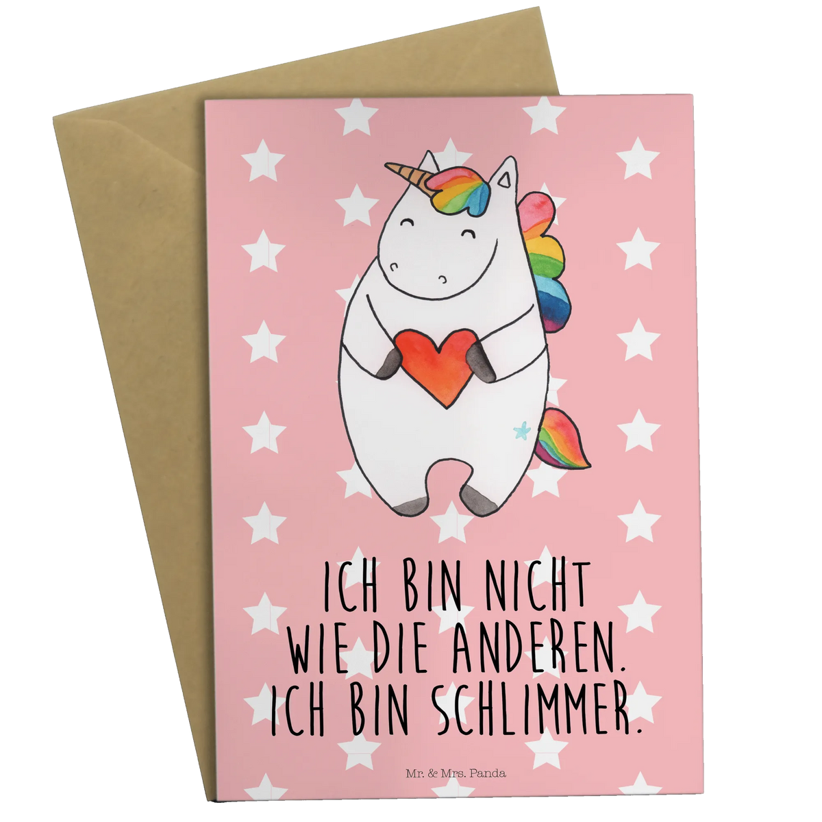 Kartka okolicznościowa Jednorożec serce neujahrskarte, spruchkarte, glückwunschkarten, babykarte, weihnachtskarten, osterkarte, genesungskarte, Klappkarte, einladungskarten, abiturkarte, jubiläumskarte, Motivkarte, osterkarten, kommunionskarte, vatertagskarte, firmungskarte, Grußkarte, Glückwunschkarte, Beileidskarte, Grußkarten, dankeskarten, valentinstagskarte, hochzeitskarten, Einhorn, Einhörner, Einhorn Deko, Unicorn, Bunt, Witzig, böse, Herz, Anders, Schlimm, Lustig, Freundin
