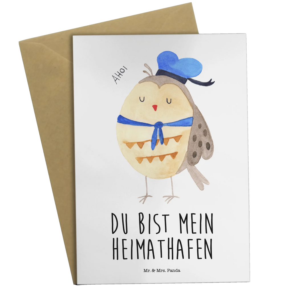 Greetings card Owl sailor neujahrskarte, vatertagskarte, hochzeitskarten, Motivkarte, valentinstagskarte, Glückwunschkarte, osterkarten, genesungskarte, dankeskarten, glückwunschkarten, einladungskarten, weihnachtskarten, firmungskarte, Beileidskarte, abiturkarte, Klappkarte, Grußkarten, osterkarte, babykarte, spruchkarte, Grußkarte, kommunionskarte, jubiläumskarte, Eule, Eule Deko, Matrose, Eule Spruch, Owl, Freundin, Hochzeitstag Geschenk, Seefahrer, Wortspiel Lustig, Ehe, Heimathafen