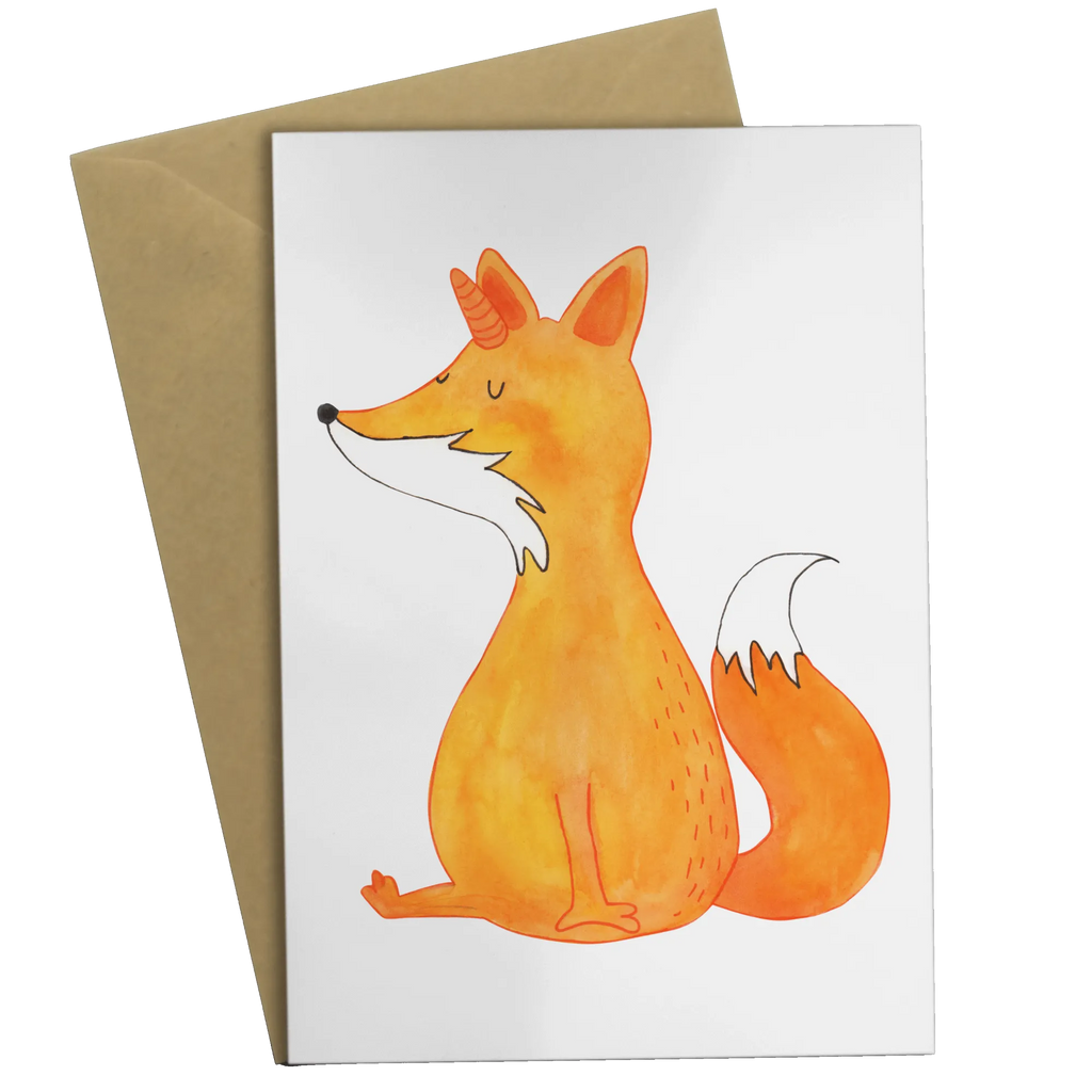 Greetings card unicorn Wish Hochzeitskarte, Einladungskarte, Klappkarte, Ansichtskarten, Geburtstagskarte, Grußkarte, Karte, Glückwunschkarte, Einhorn, Einhörner, Einhorn Deko, Unicorn, Fuchshörnchen, Füchse, Fuchshorn, Fuchs, Foxycorn, Unicorns