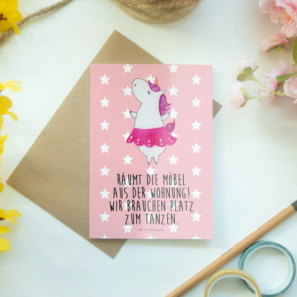 Greetings card unicorn ballerina wedding card, greeting card, birthday card, invitation card, folding card, unicorn, unicorns, Fun, Unicorn, dancer present, Dancer gift, English, Celebration, Party, Flat, Einhorn, Ballerina, Dancing