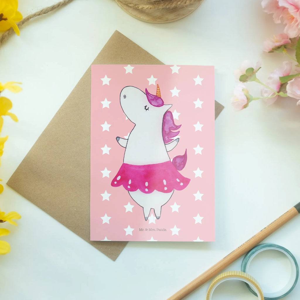 Greetings card unicorn ballerina wedding card, greeting card, birthday card, invitation card, folding card, unicorn, unicorns, Fun, Unicorn, dancer present, Dancer gift, English, Celebration, Party, Flat, Einhorn, Ballerina, Dancing