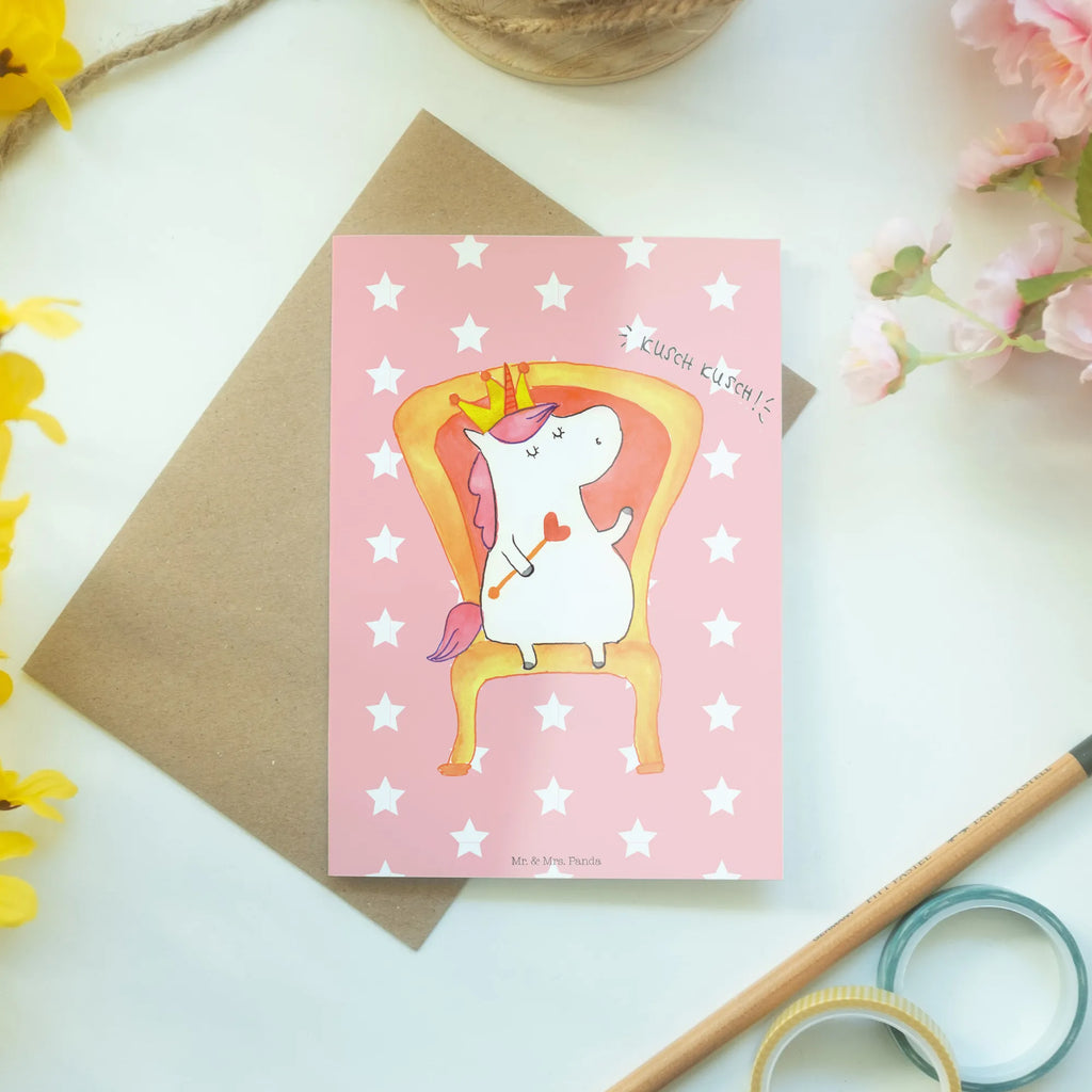 Greetings card unicorn king wedding card, greeting card, invitation card, birthday card, folding card, unicorn, unicorns, Princess, Chancellor, Unicorn, friend gift, Prosecco, President, King, Ruler, Emperor, Crown, Present friend