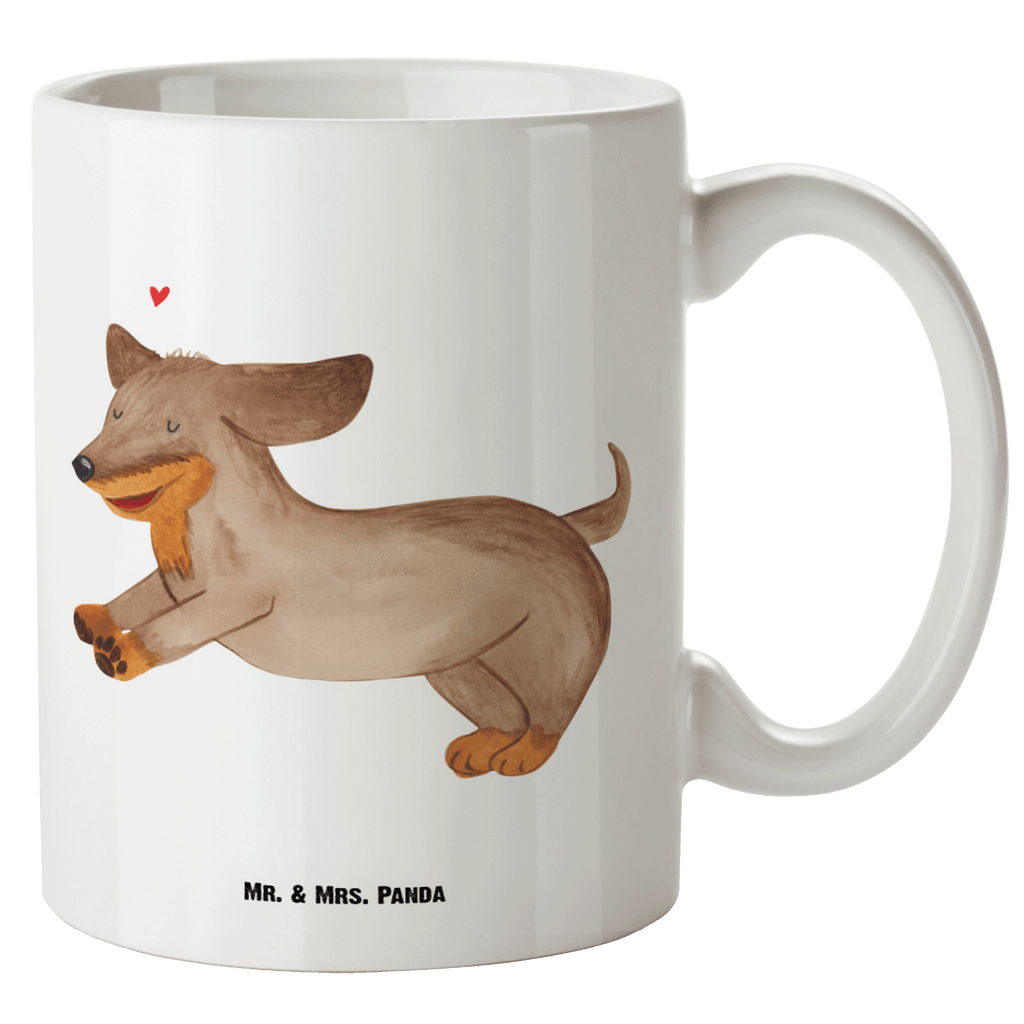 XL Tasse Hund Dackel fröhlich XL Tasse, Große Tasse, Grosse Kaffeetasse, XL Becher, XL Teetasse, spülmaschinenfest, Jumbo Tasse, Groß, Hund, Hundemotiv, Haustier, Hunderasse, Tierliebhaber, Hundebesitzer, Sprüche, Hunde, Dackel, Dachshund, happy dog