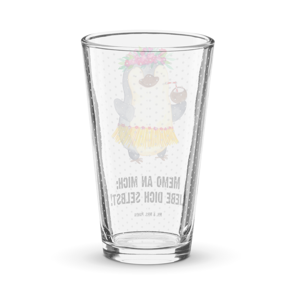 Premium Trinkglas Pinguin Kokosnuss Trinkglas, Glas, Pint Glas, Bierglas, Cocktail Glas, Wasserglas, Pinguin, Aloha, Hawaii, Urlaub, Kokosnuss, Pinguine