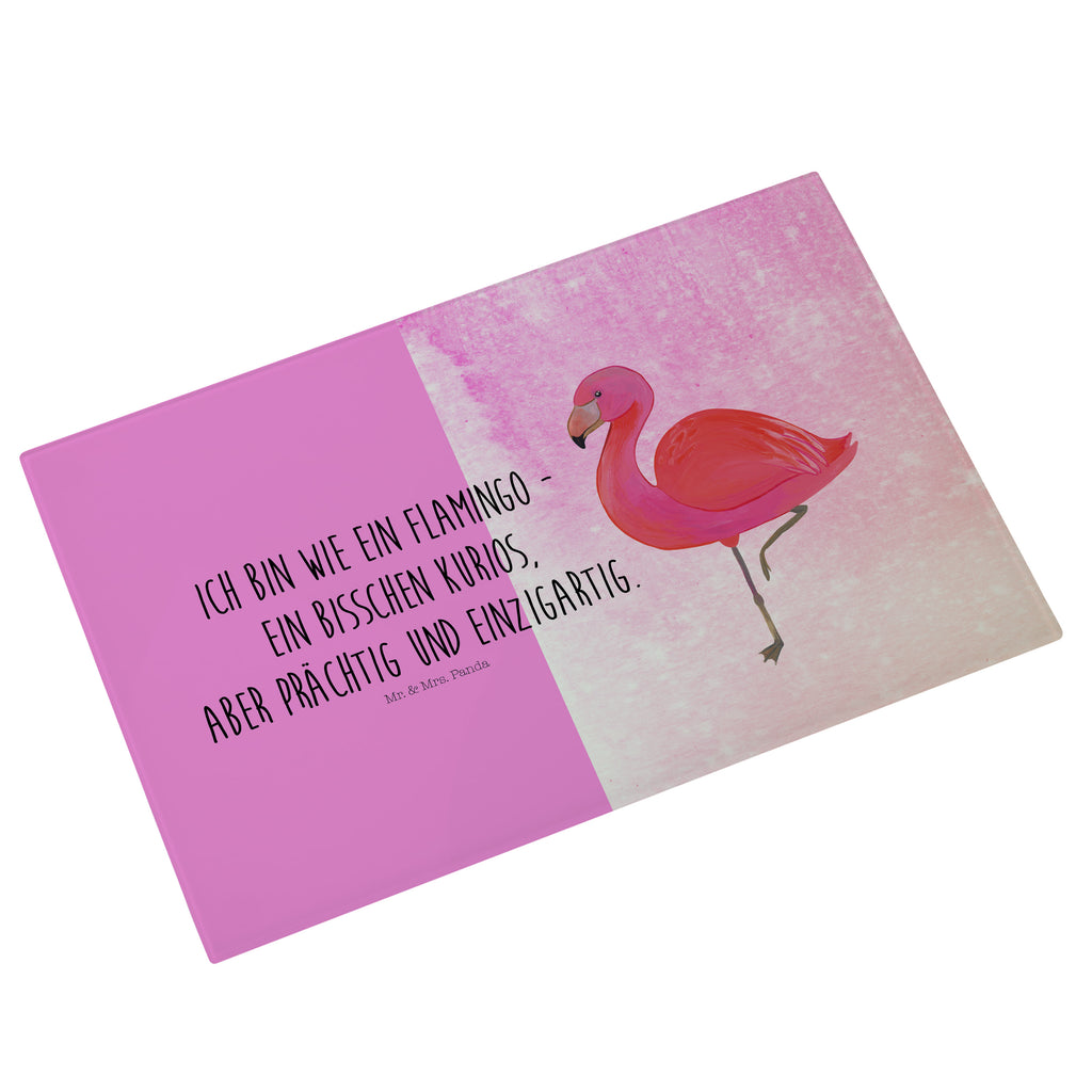 Glasschneidebrett Flamingo classic Glasschneidebrett, Schneidebrett, Frühstücksbrett, Küche, Flamingo, Einzigartig, Selbstliebe, Stolz, ich, für mich, Spruch, Freundin, Freundinnen, Außenseiter, Sohn, Tochter, Geschwister