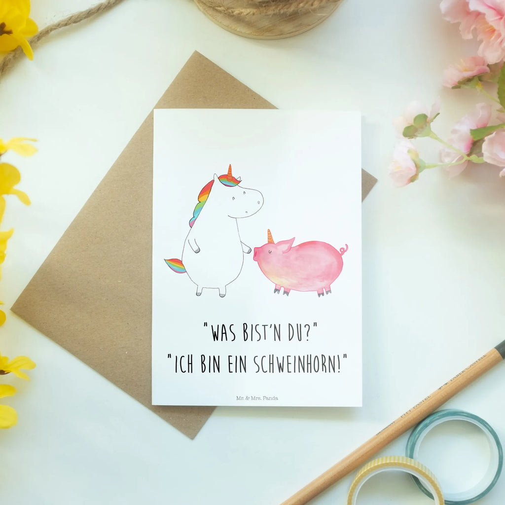 Greetings card unicorn Pig Einladungskarte, Glückwunschkarte, Grußkarte, Hochzeitskarte, Klappkarte, Geburtstagskarte, Karte, Ansichtskarten, Einhorn, Einhörner, Einhorn Deko, Unicorn, Freundschaft, Schweinhorn, Schwein, Freundin, Schweinchen